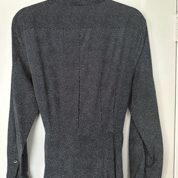 Equipment Navy/White Pattern Dress - Size 10 - Picture 8 of 8